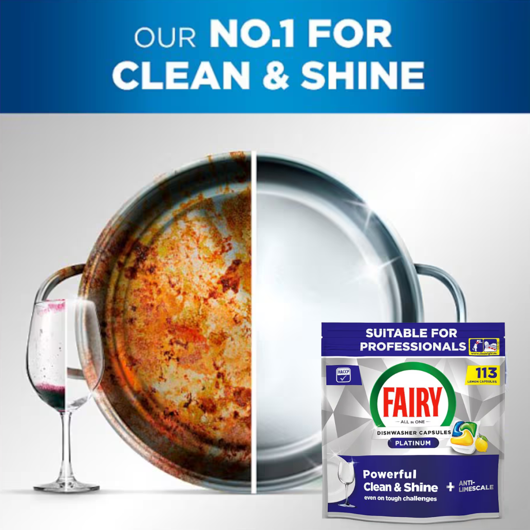 Fairy Platinum Professional Dishwasher Capsules Lemon 113pk