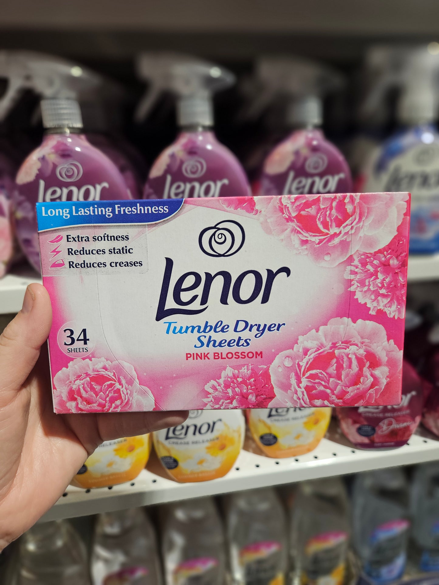 Lenor Dryer Sheets Pink Blossom 34pk