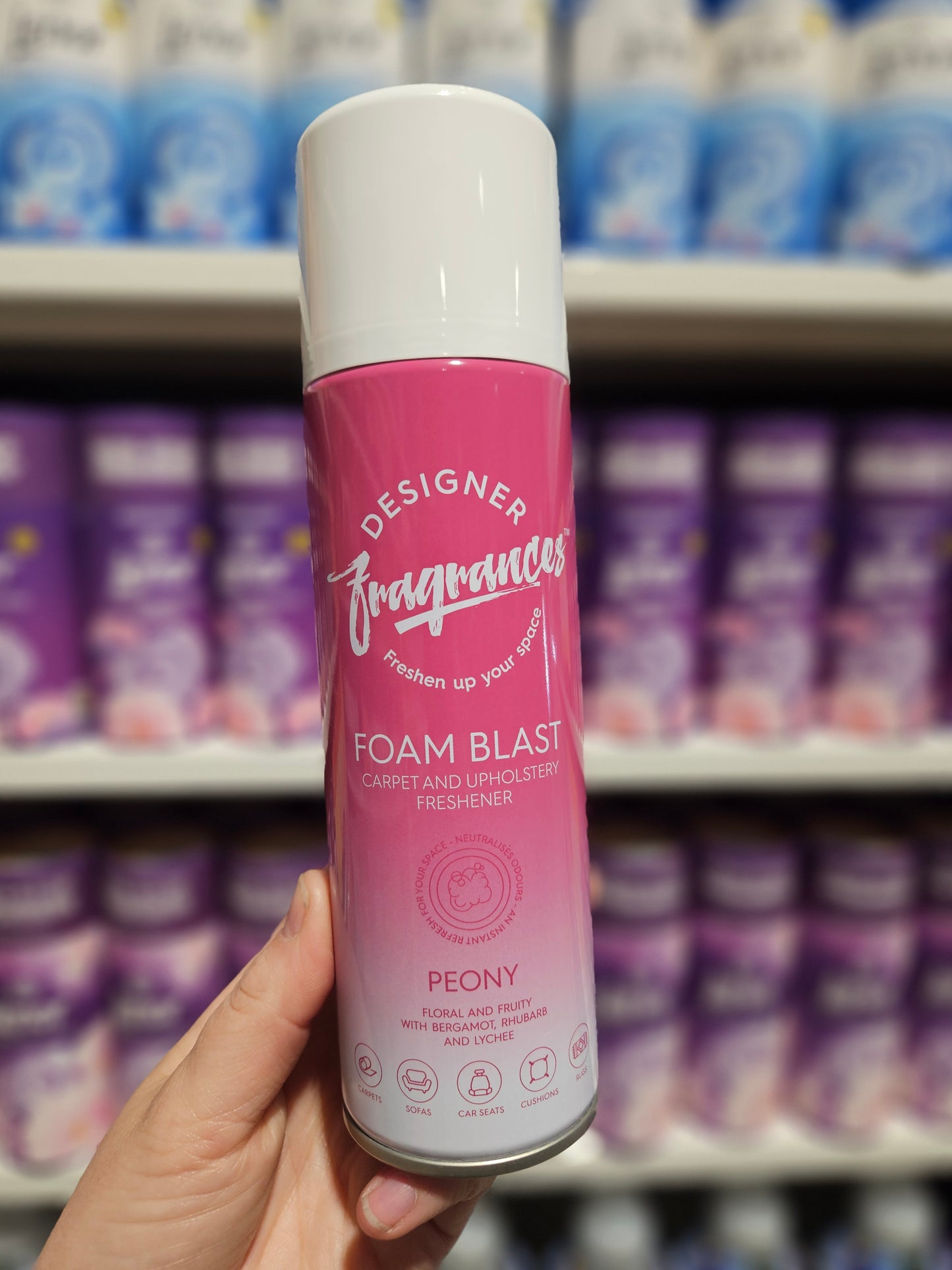 Designer Fragrances Foam Blast Carpet & Upholstery Freshener Peony 300ml