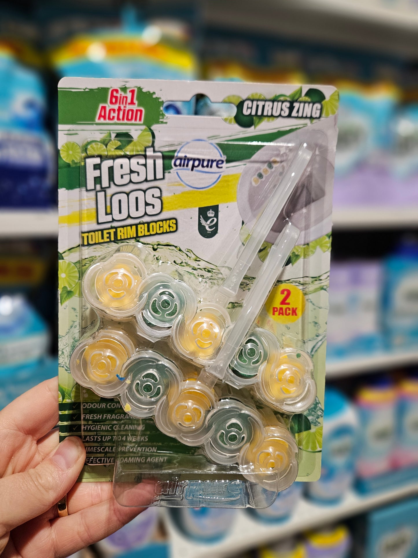 Airpure Fresh Loos 6in1 Toilet Rim Block 2pk Div.Typer
