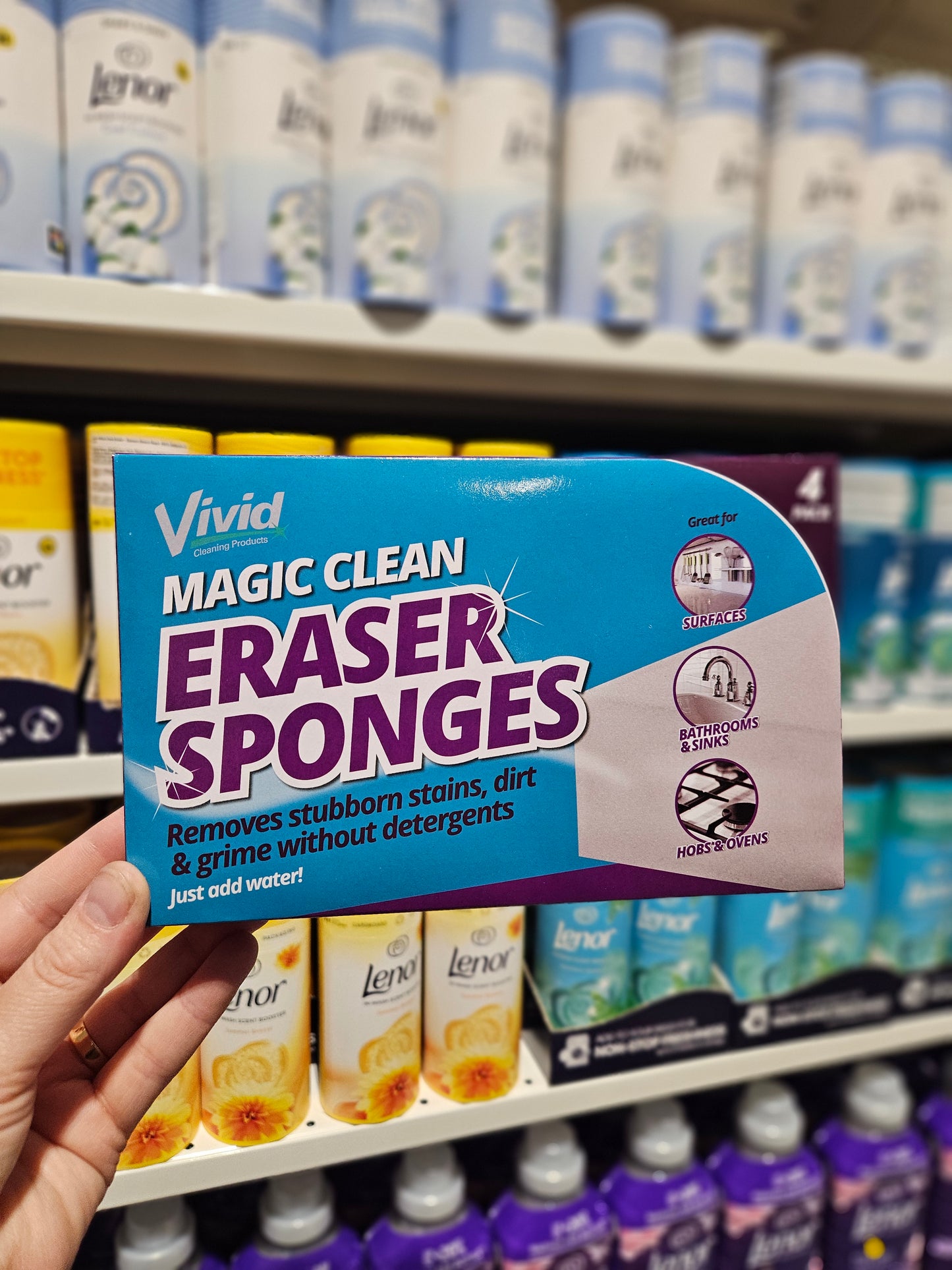 Vivid Cleaning Eraser Sponges 4pk