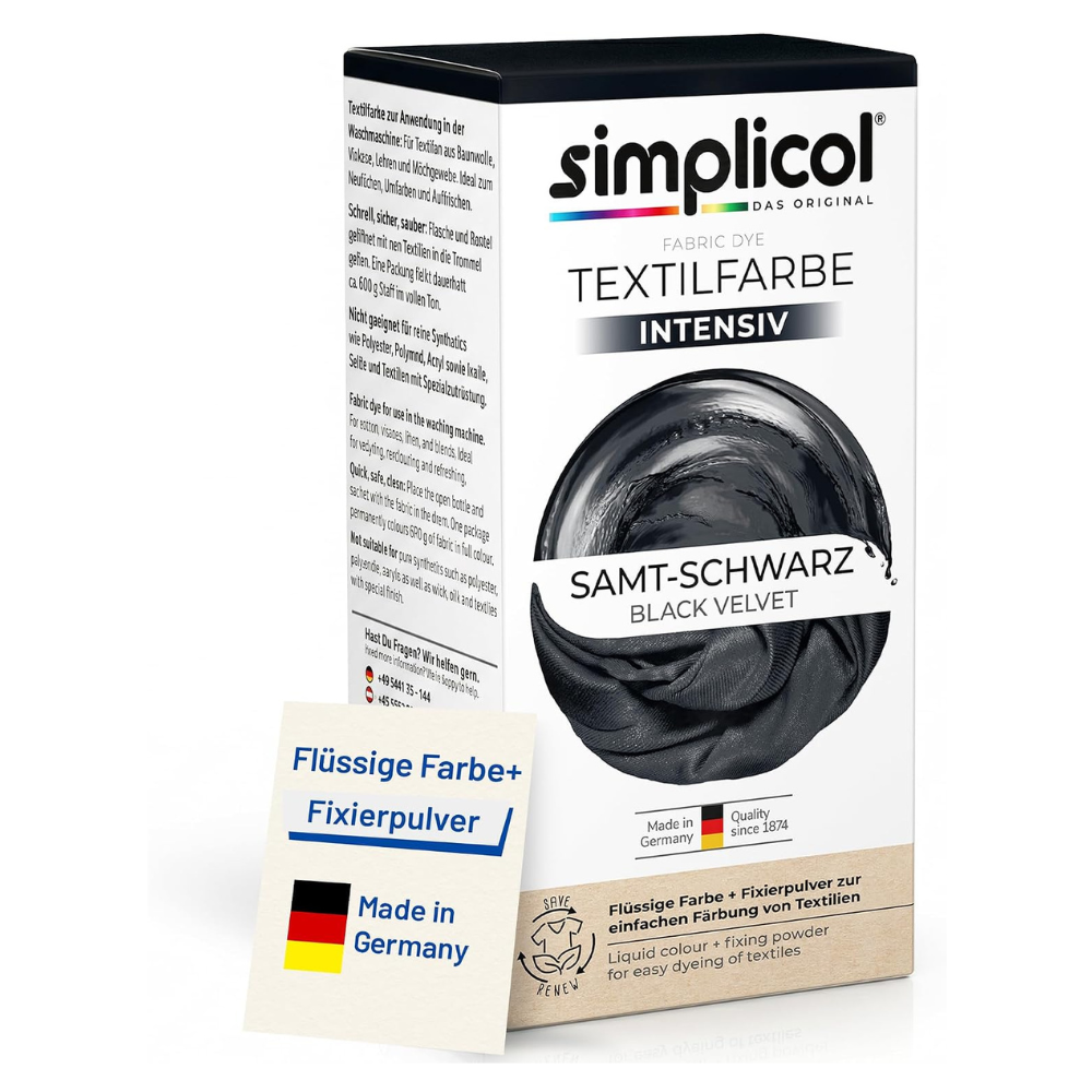 Simplicol Intensiv Tekstilfarge Black Velvet 150ml + 400g