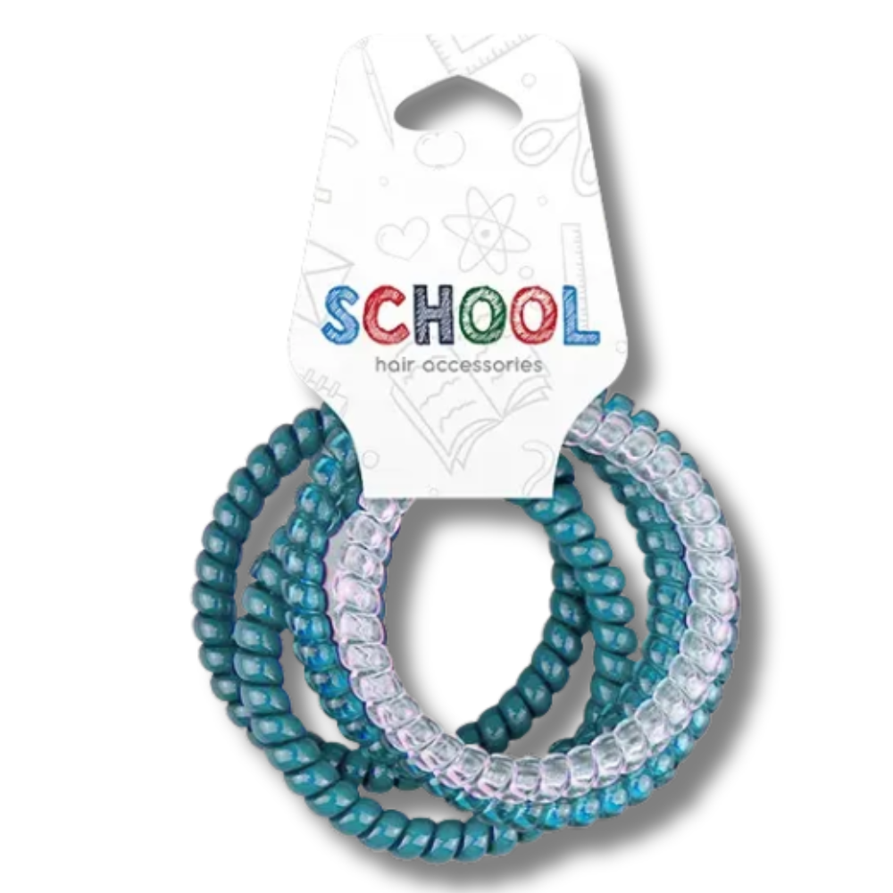 School Hair Accessories Spiralhårstrikker 5pk Div.Farger