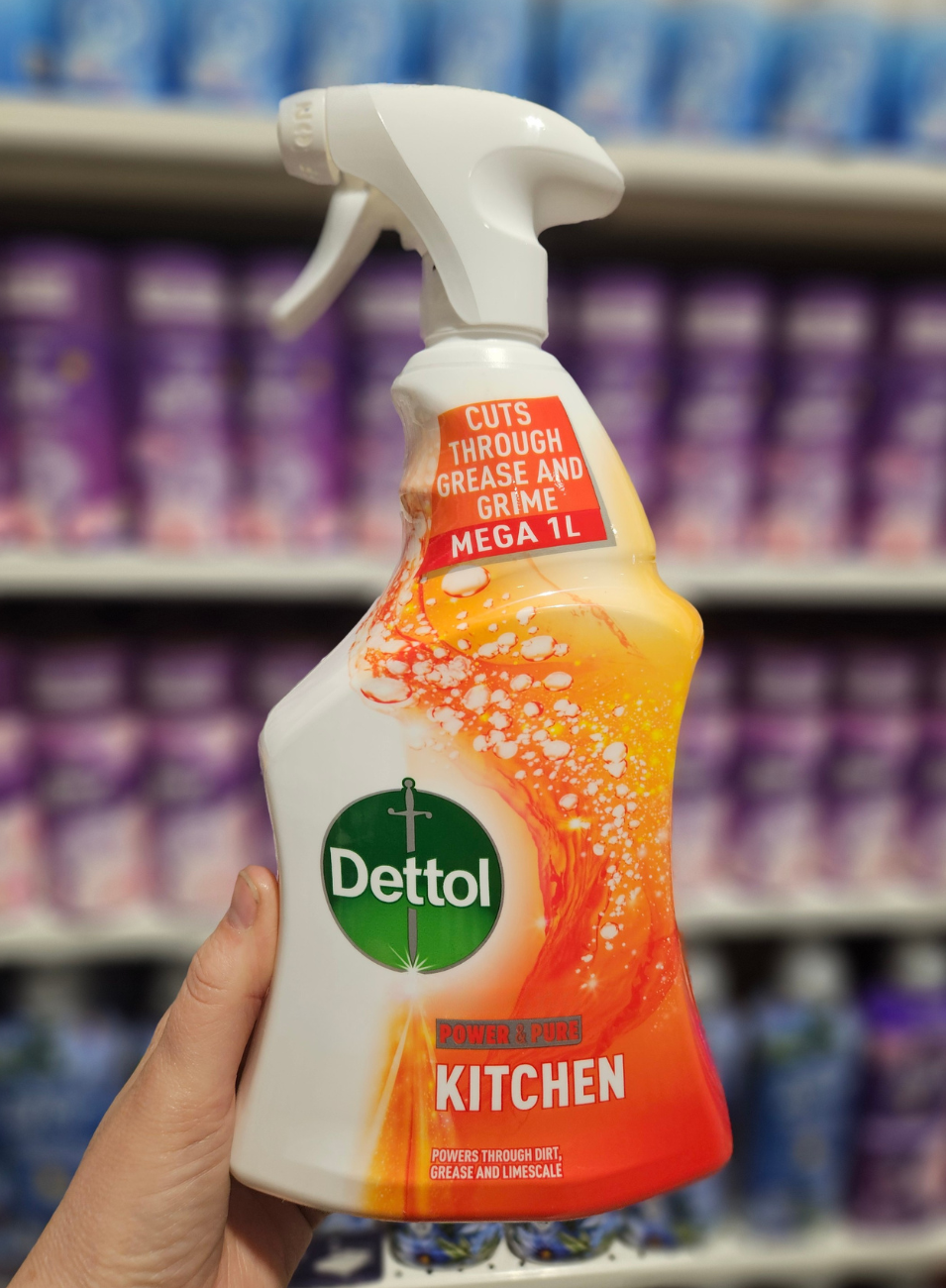 Dettol Power & Pure Kitchen Cleaner Spray 1L