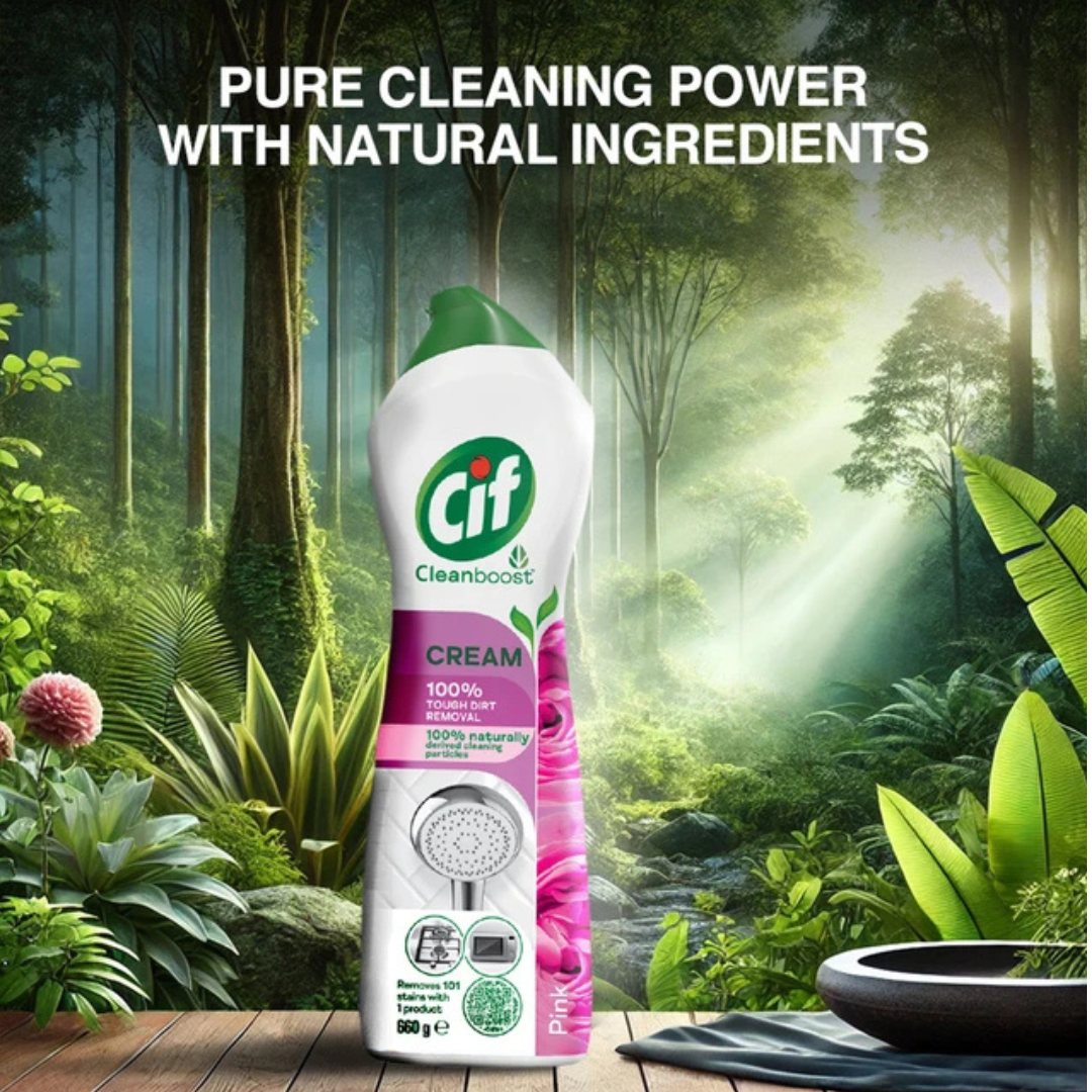 Cif Cleanboost Pink Cream Cleaner 660ml