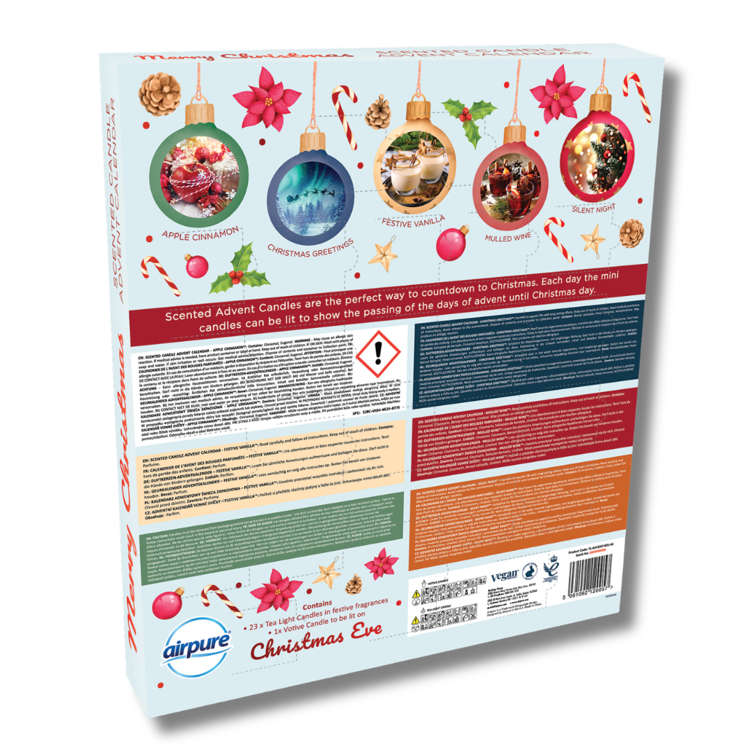 Advent Calender Tealight Collection 24pk Div.Typer