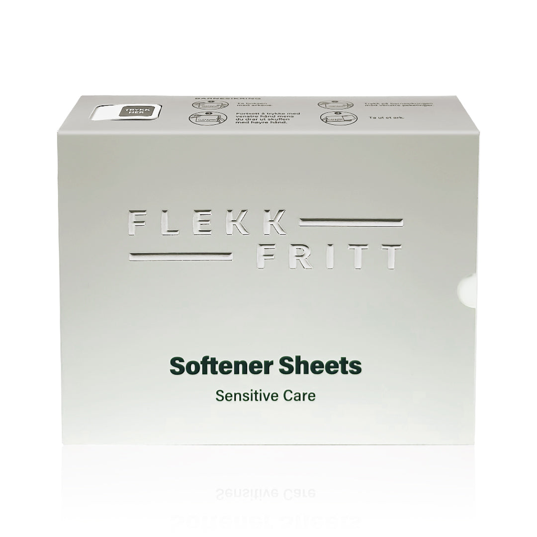 Flekkfritt Sensitive Care tøymyknerark – myke klær og mild duft
