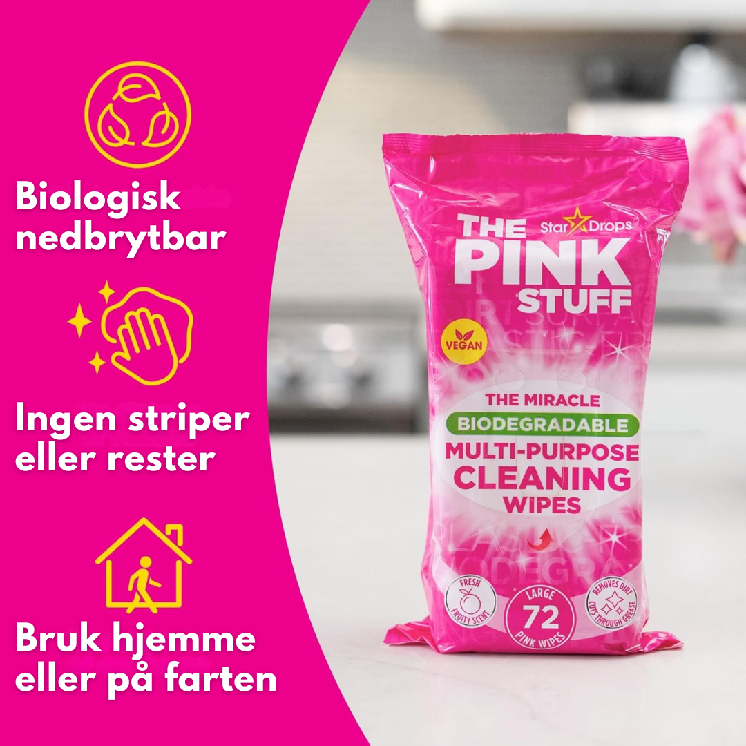 The Pink Stuff Biodegradable Multi-Purpose Cleaning Wipes 72pk