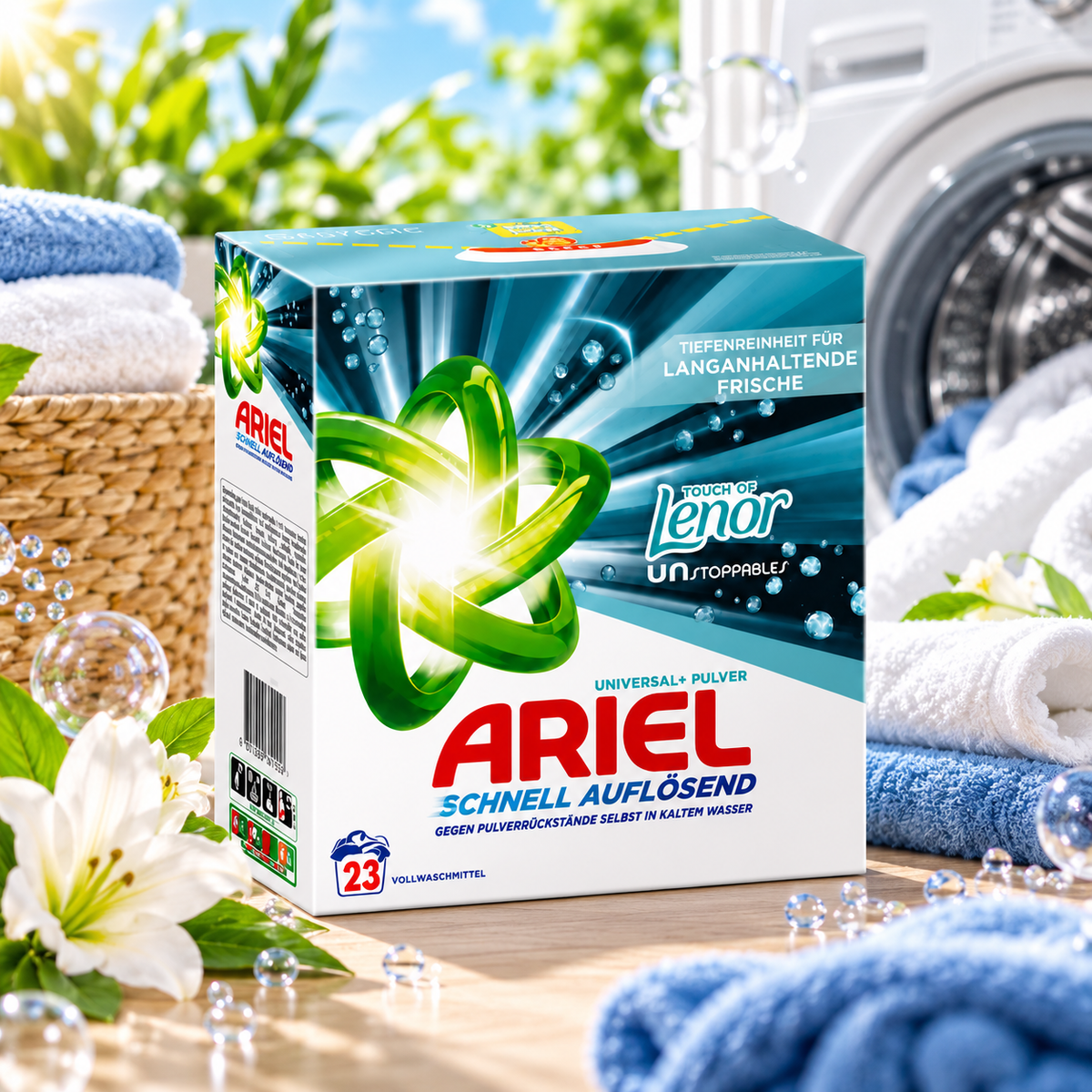 Ariel Universal Laundry Powder Lenor Unstoppables 23w 1.265kg