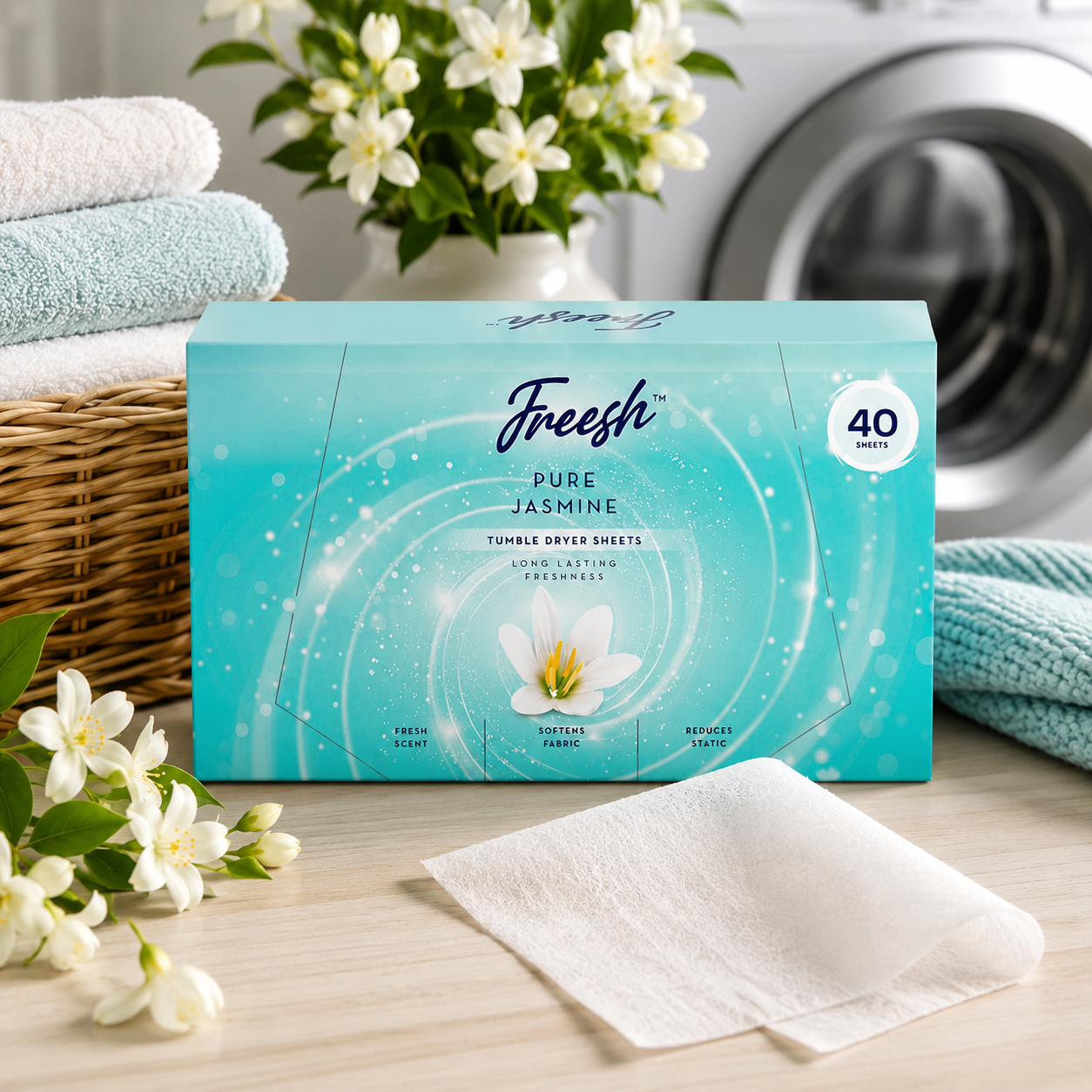 Freesh Jasmine Tumble Dryer Sheets 40pk