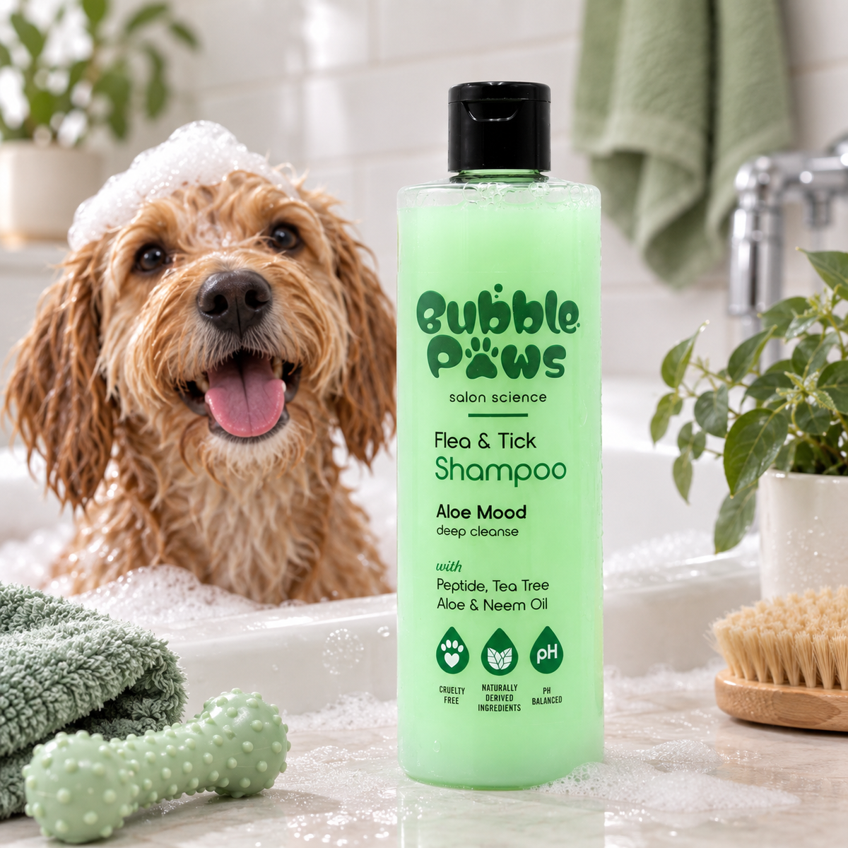 Bubble Paws Flea & Tick Shampoo 415ml