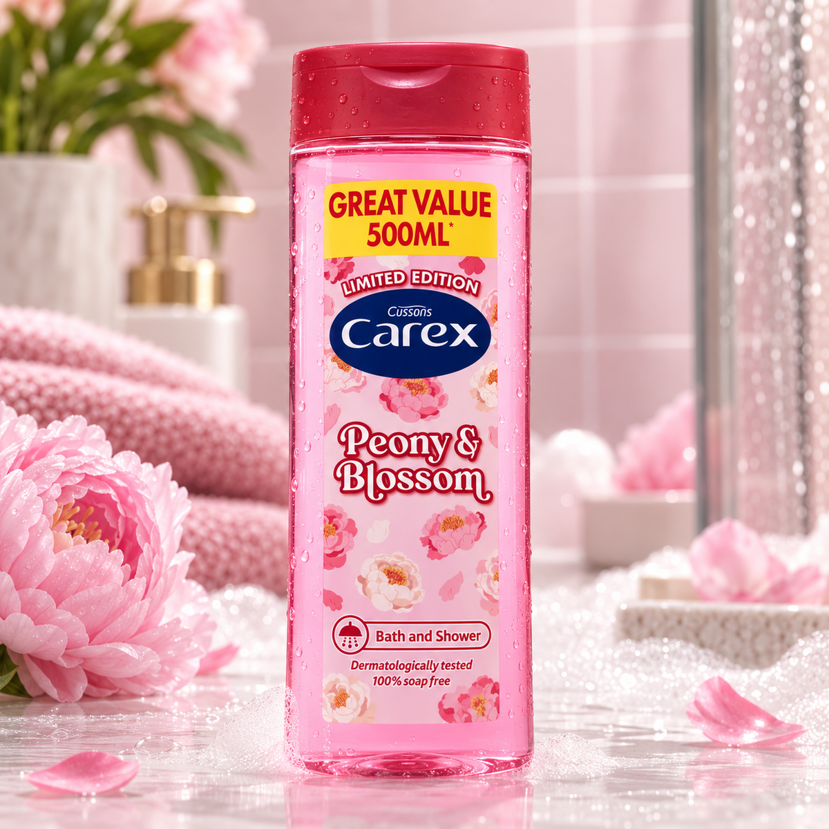 Carex Peony & Blossom Bath & Shower Gel 500ml