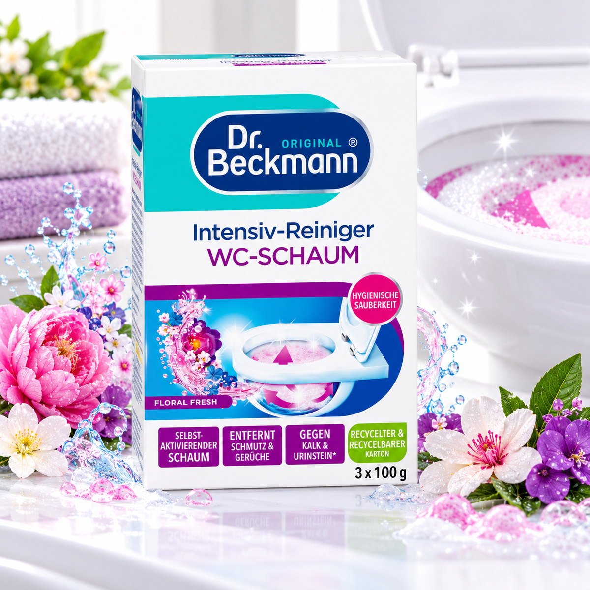 Dr. Beckmann WC-Skum Floral Fresh 3 x 100g