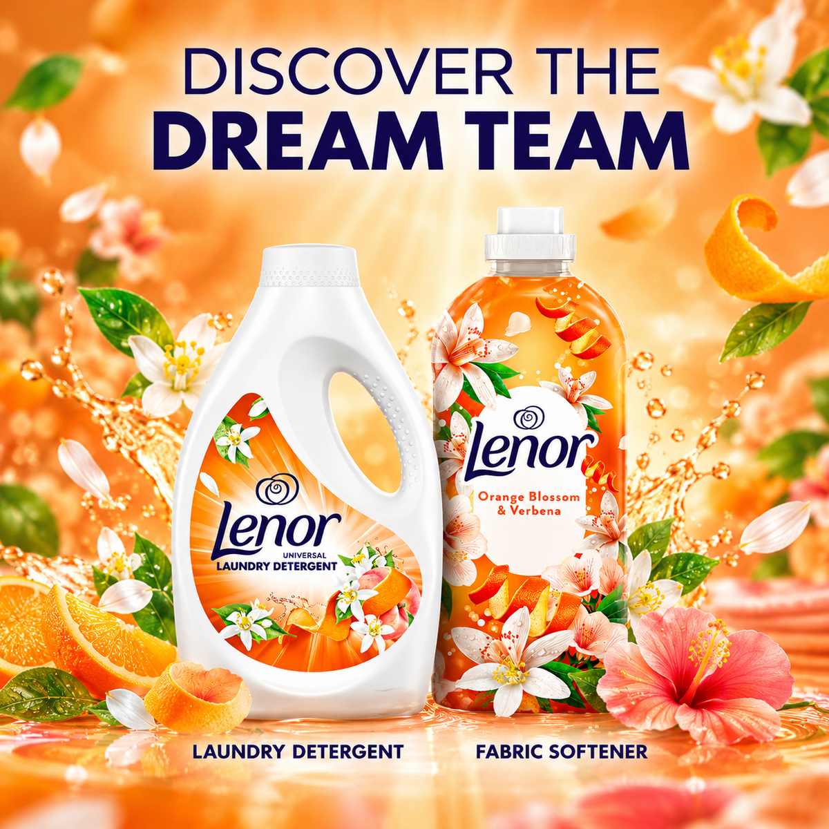 Lenor Orange Blossom & Peach Laundry Detergent 900ml – 20w