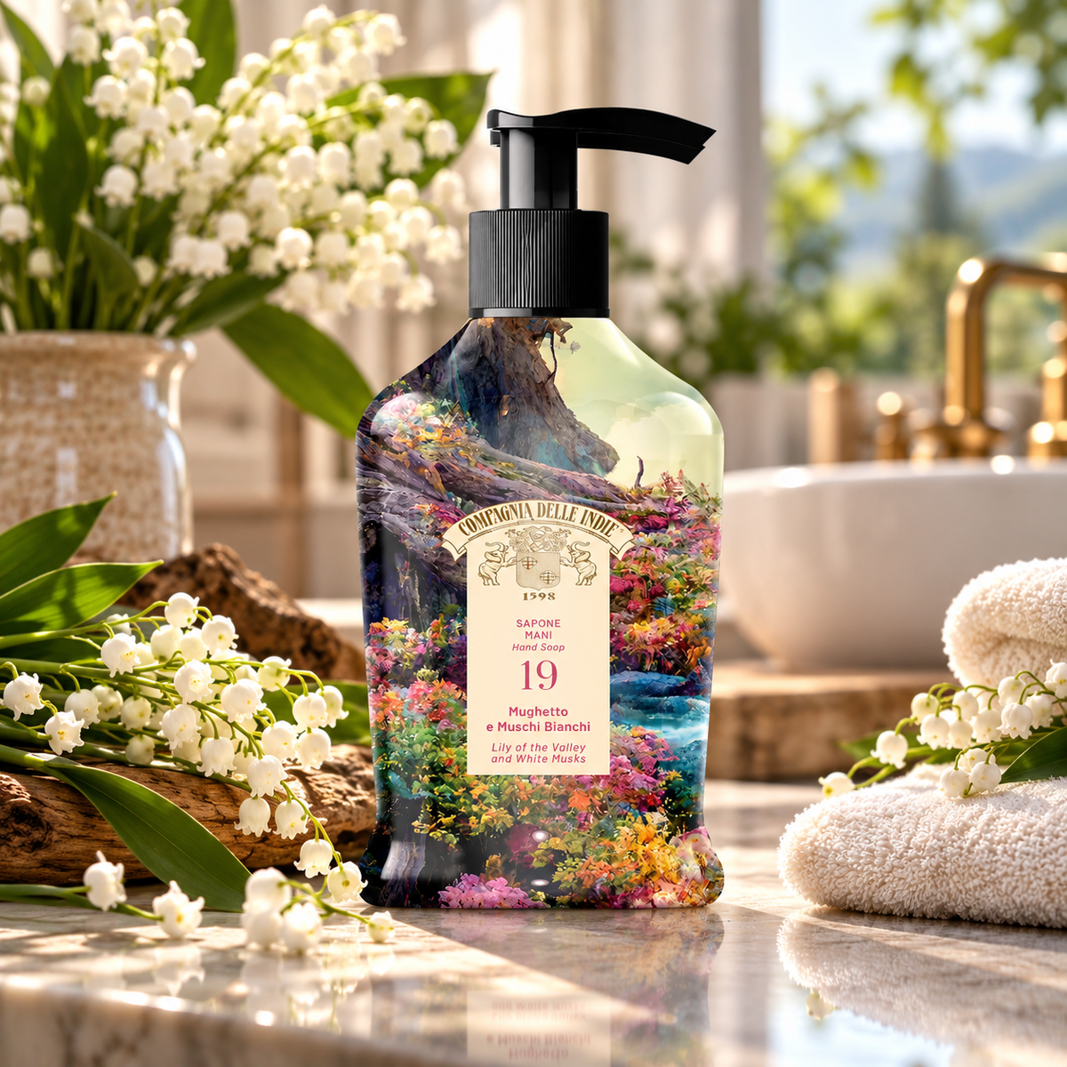 Compagnia delle Indie No.19 Lily of the Valley & White Musk Flytende Håndsåpe 300ml