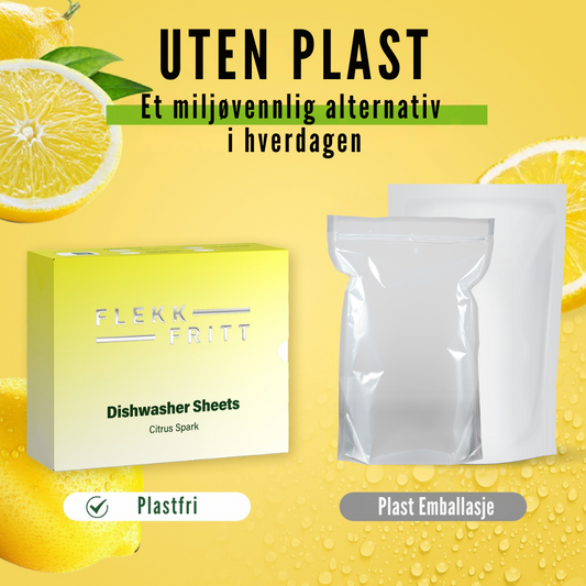 Nærbilde av Citrus Spark oppvaskark i hånden
