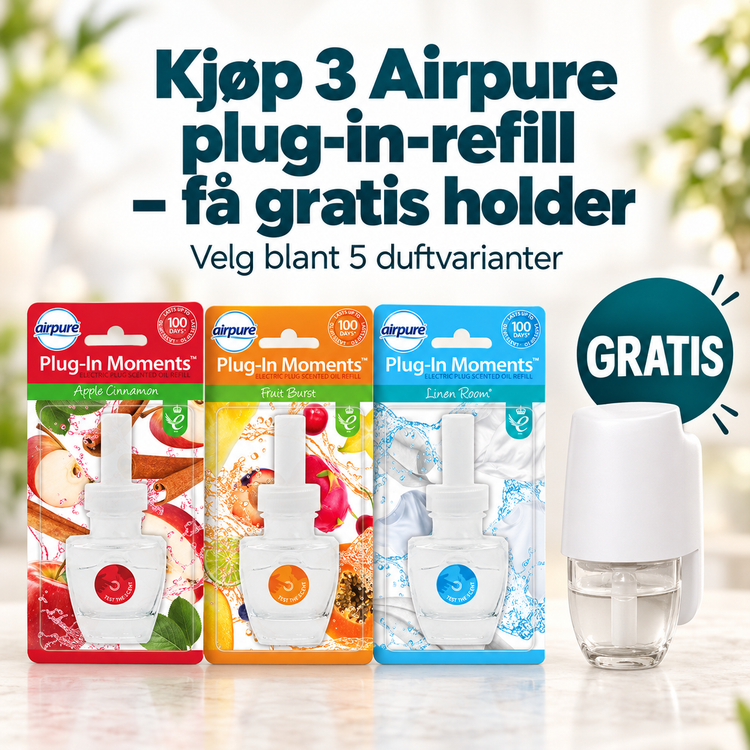Kjøp 3 Airpure plug-in refill  få gratis holder