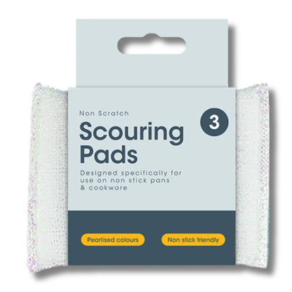 Vivid Pearl Non-Scratch Scouring Pads 3pk