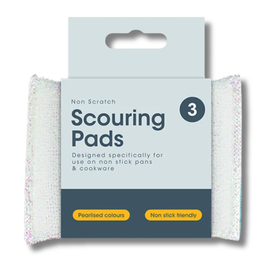 Vivid Pearl Non-Scratch Scouring Pads 3pk