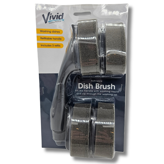Vivid Dish Brush with Refillable Handle m/3 refill