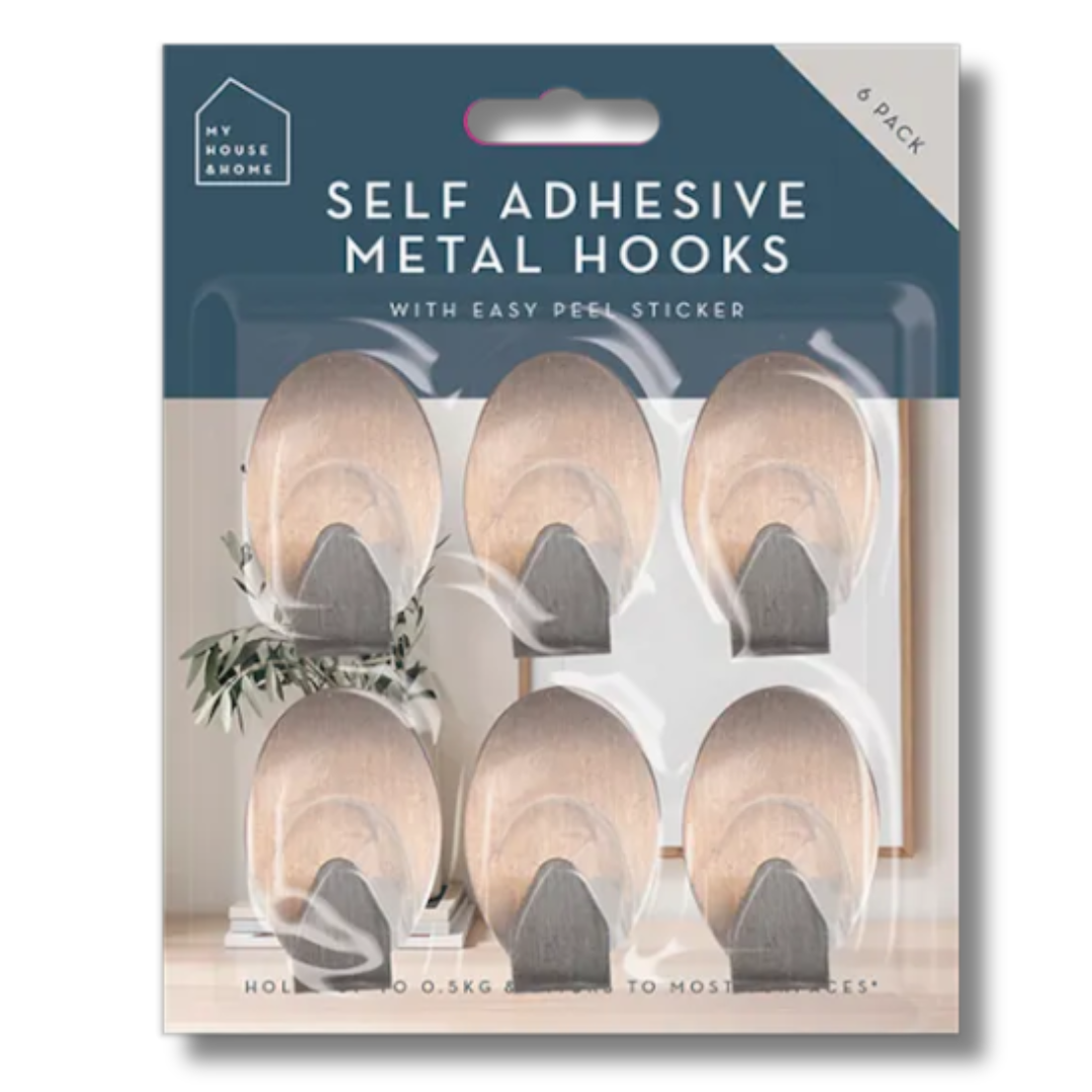 My House & Home Metal Selvklebende Kroker 6pk