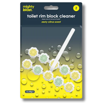 Mighty Blast Toilet Rim Block Cleaner Zesty Citrus 2x45g