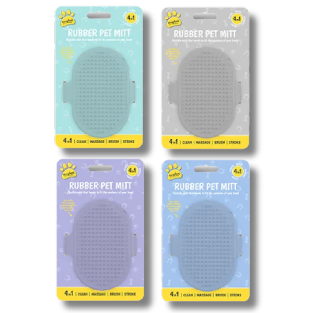 Kingdom 4in1 Rubber Pet Mitt Div.Farger