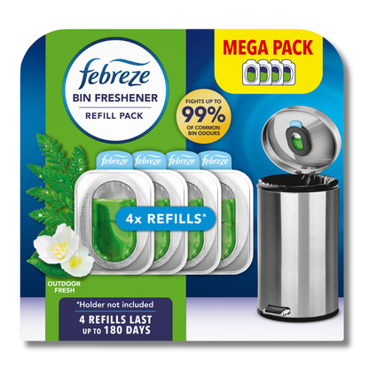 Febreze Bin Freshener Refill Pack Outdoor Fresh 4pk