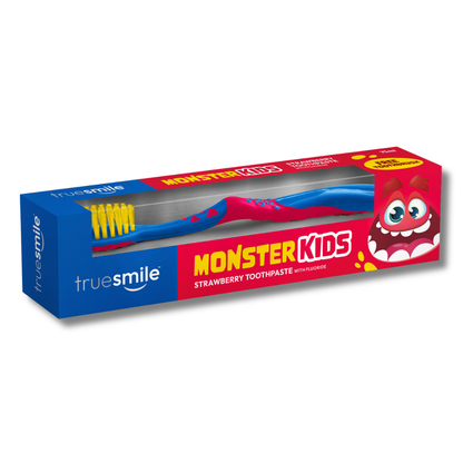 True Smile Monster Kids Strawberry Tannkrem + Tannbørste 75ml