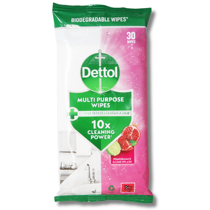 Dettol Multipurpose Wipes Pomegranate & Lime Splash 30pk