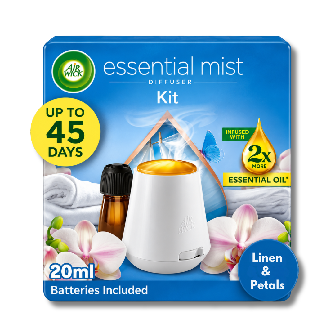 Air Wick Essential Mist Linen & Petals Startsett 20ml