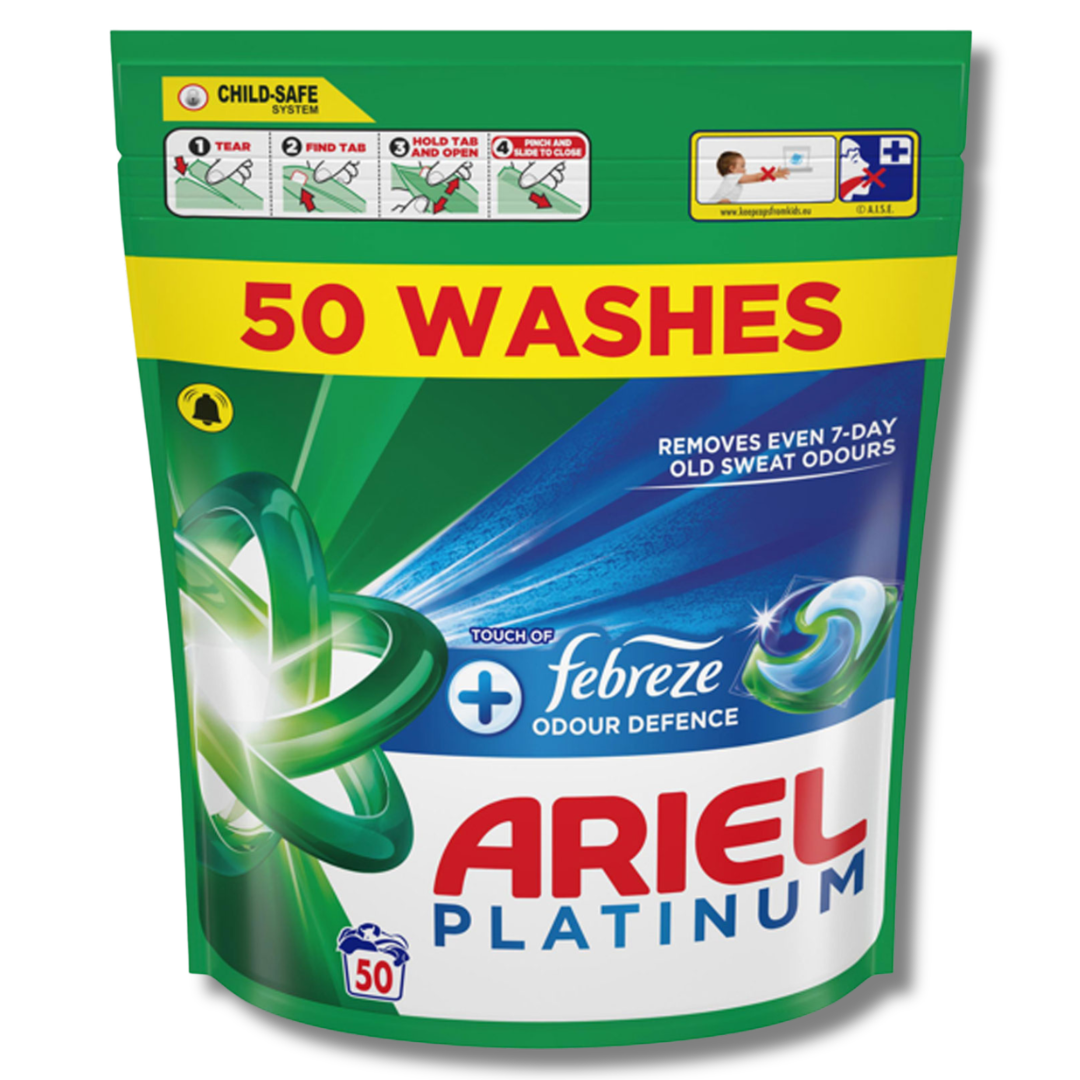 Ariel Platinum PODS + Febreze Odour Defence 50vask