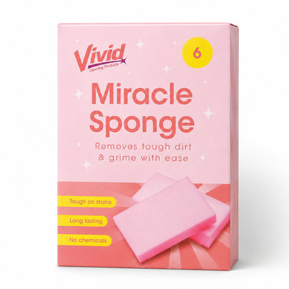 Vivid Pink Miracle Sponge 6pk