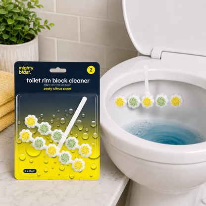 Mighty Blast Toilet Rim Block Cleaner Zesty Citrus 2x45g