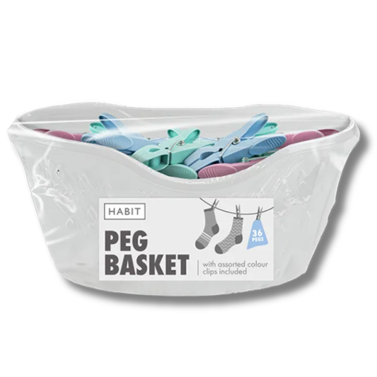 Habit White Peg Basket w/ 36 pegs