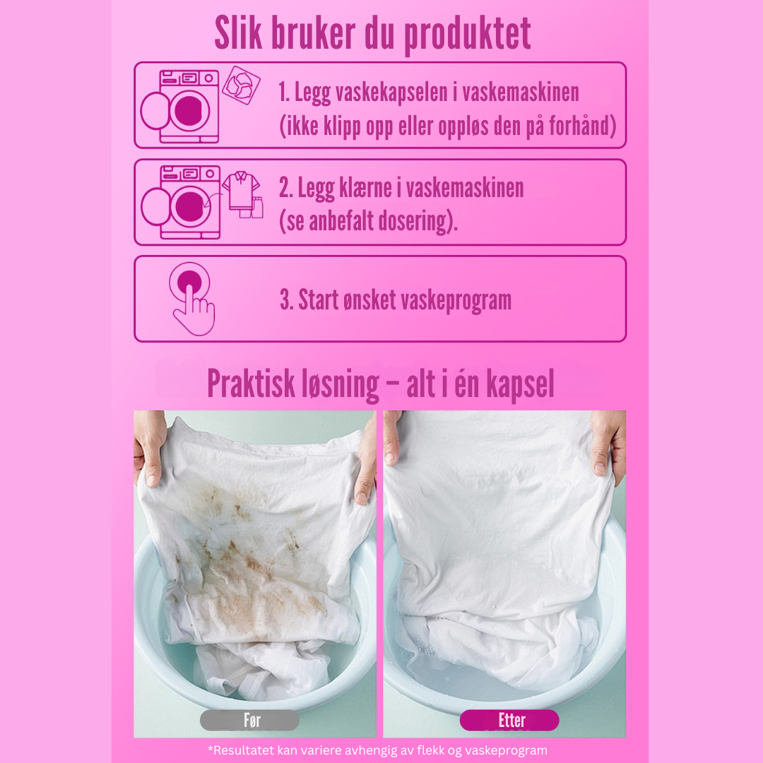 Flekkfritt 3 i 1 Vaskemiddel Pods Bloom Duo 40 stk