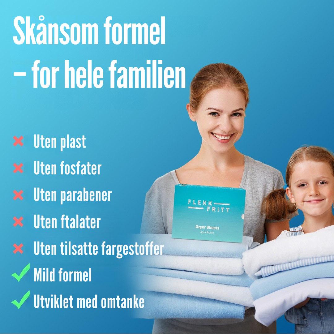 Flekkfritt Tørketrommelark Aqua Breeze 40 stk