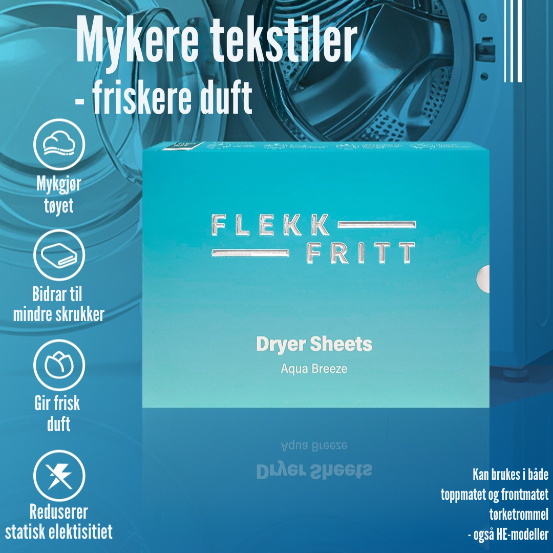 Flekkfritt Tørketrommelark Aqua Breeze 40 stk