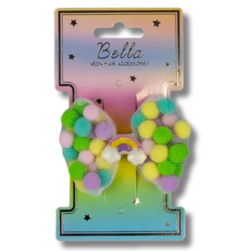 Bella Neon Hair Accessories Hårsløyfe med Klips – 1 stk. Div.Typer