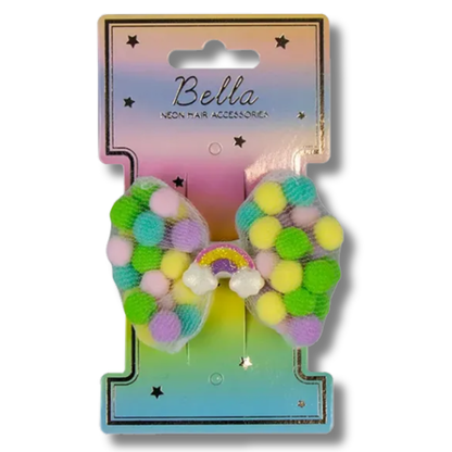 Bella Neon Hair Accessories Hårsløyfe med Klips – 1 stk. Div.Typer