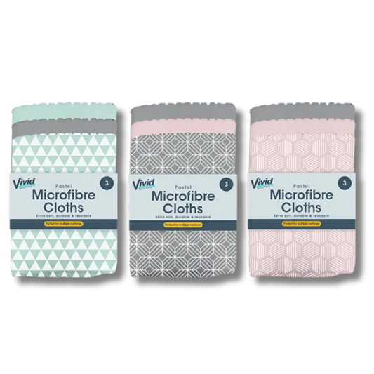 Vivid Pastel Mikrofiberkluter 30x30cm 3pk