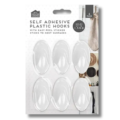 My House & Home Selvklebende Plastkroker 6pk