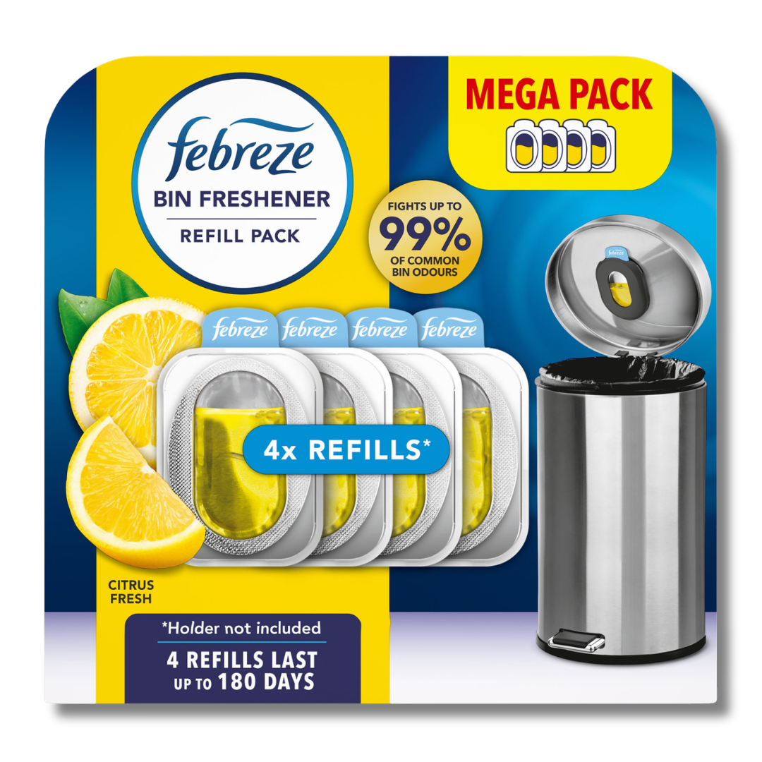 Febreze Bin Freshener Refill Pack Citrus Fresh 4pk
