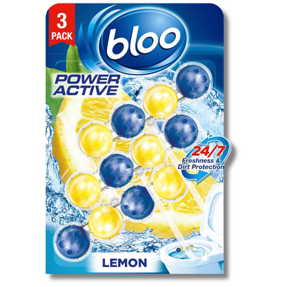 Bloo Power Active Toilet Rim Block Lemon 3x50g