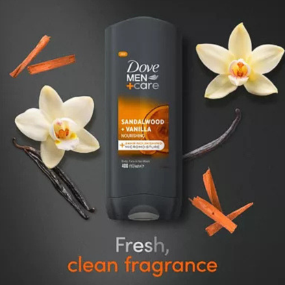 Dove Men+Care Sandalwood + Vanilla Body, Face & Hair Wash 250ml
