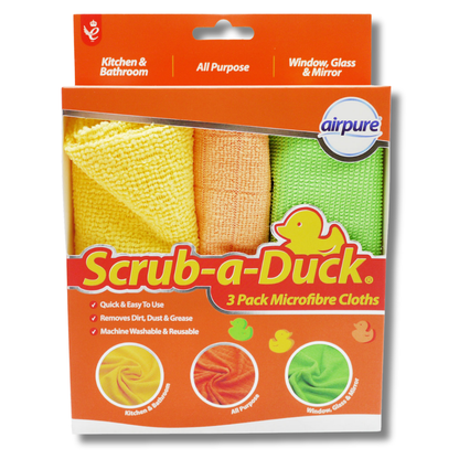 Airpure Scrub-a-Duck Microfibre Cloths 3pk