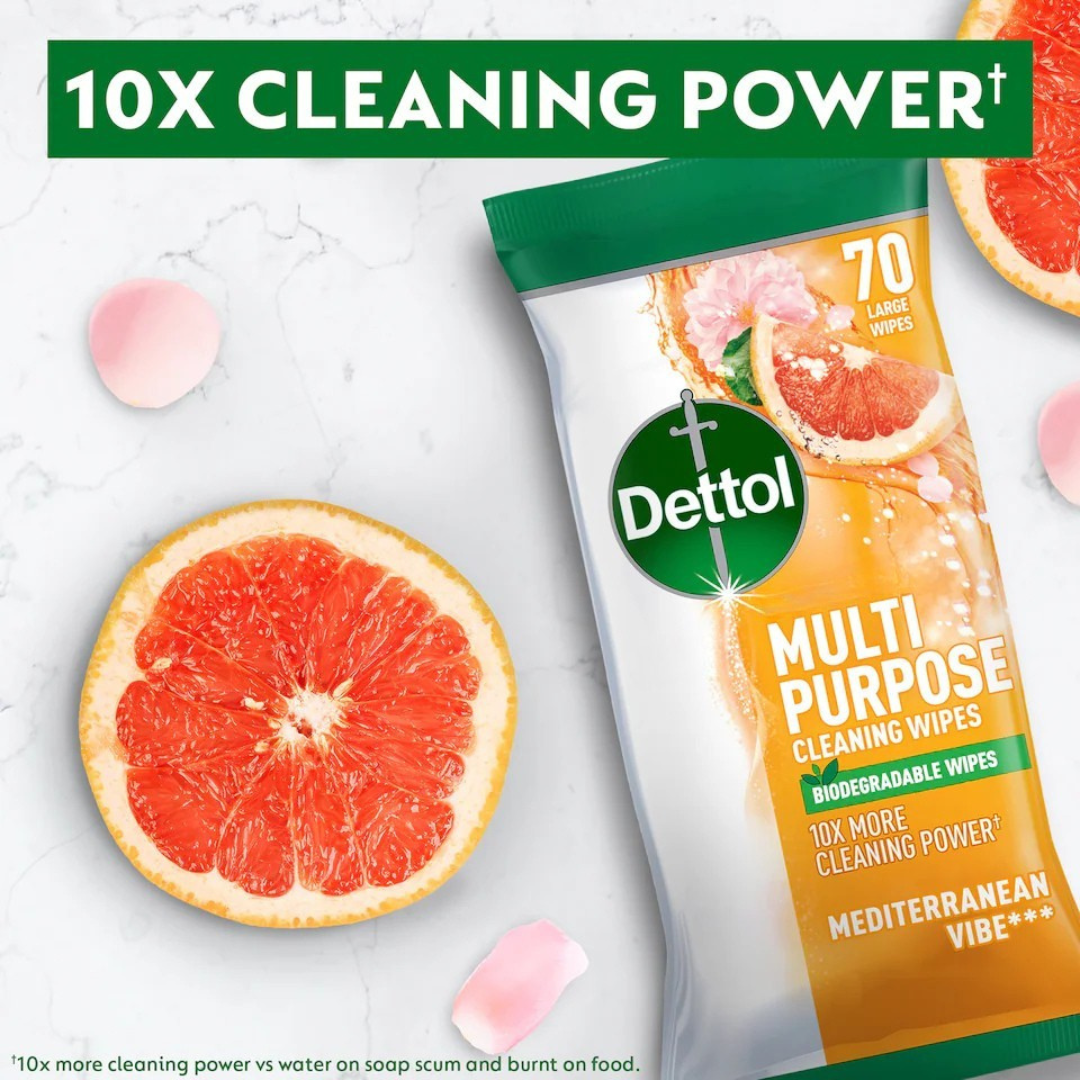 Dettol Multipurpose Wipes Mediterranean Vibe 70pk