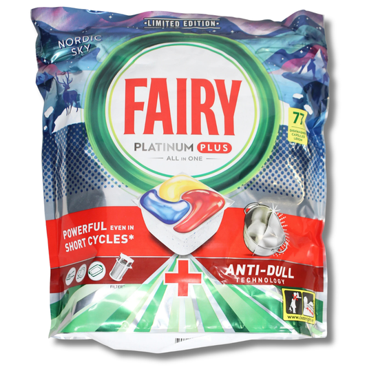 Fairy Platinum Plus All in One Dishwasher Capsules Nordic Sky 77w
