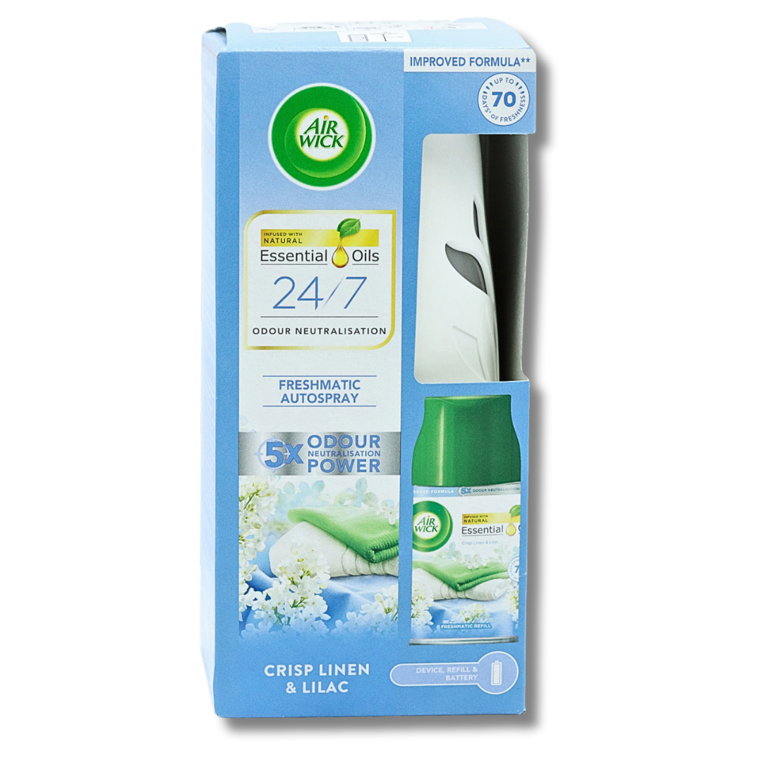 Airwick Freshmatic Startsett - Crisp Linen & Lilac 250ml