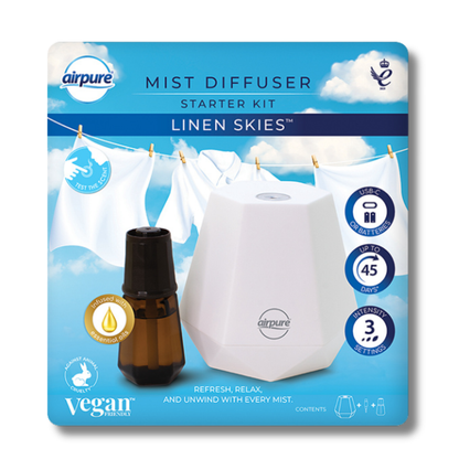 Airpure Mist Diffuser Starter Kit Linen Skies 20ml